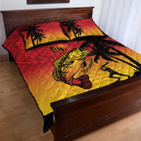 Custom Papua New Guinea Cricket Quilt Bed Set PNG Barramundis - Polynesian Pride