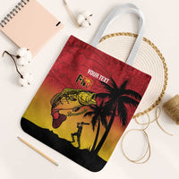 Custom Papua New Guinea Cricket Tote Bag PNG Barramundis LT14 White Strap One Size Red - Polynesian Pride