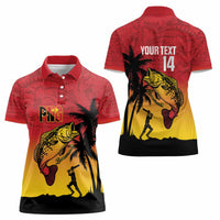 Custom Papua New Guinea Cricket Women Polo Shirt PNG Barramundis - Polynesian Pride