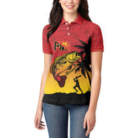 Custom Papua New Guinea Cricket Women Polo Shirt PNG Barramundis - Polynesian Pride