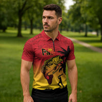 Custom Papua New Guinea Cricket Zipper Polo Shirt PNG Barramundis LT14 - Polynesian Pride