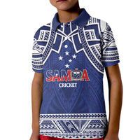 Custom Samoa Cricket Kid Polo Shirt Go Champions Samoan LT14 Kid Blue - Polynesian Pride
