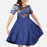Custom Samoa Cricket Kid Short Sleeve Dress Go Champions Samoan - Polynesian Pride