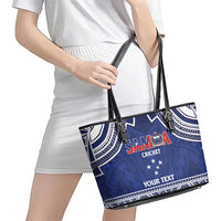 Custom Samoa Cricket Leather Tote Bag Go Champions Samoan LT14 - Polynesian Pride