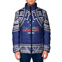 Custom Samoa Cricket Padded Jacket Go Champions Samoan LT14 Men Blue - Polynesian Pride