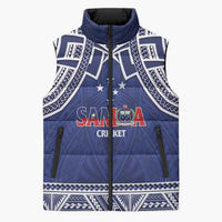 Custom Samoa Cricket Sleeveless Puffer Jacket Go Champions Samoan LT14 Unisex Blue - Polynesian Pride