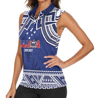 Custom Samoa Cricket Women Sleeveless Polo Shirt Go Champions Samoan - Polynesian Pride