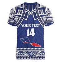 Custom Samoa Cricket Women V-Neck T-Shirt Go Champions Samoan - Polynesian Pride