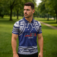 Custom Samoa Cricket Zipper Polo Shirt Go Champions Samoan - Polynesian Pride