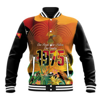 Personalised Papua New Guinea Independence Day Baseball Jacket One People One Nation One Country