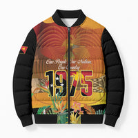 Personalised Papua New Guinea Independence Day Bomber Puffer Jacket One People One Nation One Country