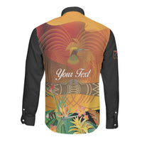 Personalised Papua New Guinea Independence Day Long Sleeve Button Shirt One People One Nation One Country