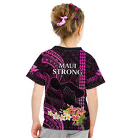 Hawaii Kid T Shirt Pray For Maui Hawaiian Plumeria Be Strong Pink Verison LT14 - Polynesian Pride