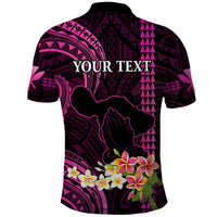 Personalised Hawaii Polo Shirt Pray For Maui Hawaiian Plumeria Be Strong Pink Verison LT14 - Polynesian Pride