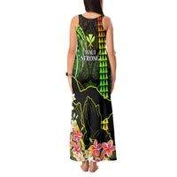 Hawaii Tank Maxi Dress Pray For Maui Hawaiian Plumeria Be Strong Reggae Verison LT14 - Polynesian Pride