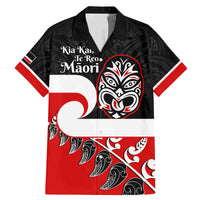 Personalised Te Reo Maori New Zealand Family Matching Mermaid Dress and Hawaiian Shirt Kia Haka Maori Fern With Tino Rangatiratanga LT14 Dad's Shirt - Short Sleeve Red - Polynesian Pride