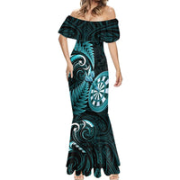 Personalised New Zealand Darts Mermaid Dress Happiness Is A Tight Threesome Maori Turquoise LT14 - Polynesian Pride