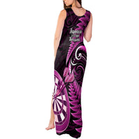 New Zealand Darts Tank Maxi Dress Happiness Is A Tight Threesome Maori Pink LT14 - Polynesian Pride