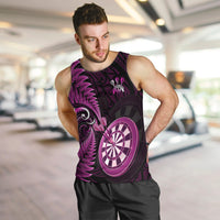 Personalised New Zealand Darts Men Tank Top Happiness Is A Tight Threesome Maori Pink LT14 - Polynesian Pride