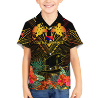 Papua New Guinea Central Province Kid Hawaiian Shirt Papua Niugini Coat Of Arms With Flag Style LT14 - Polynesian Pride