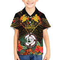 Papua New Guinea East New Britain Province Kid Hawaiian Shirt Papua Niugini Coat Of Arms With Flag Style LT14 - Polynesian Pride