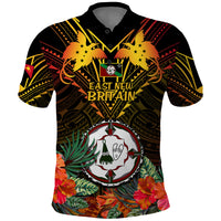 Papua New Guinea East New Britain Province Polo Shirt Papua Niugini Coat Of Arms With Flag Style LT14 Black - Polynesian Pride
