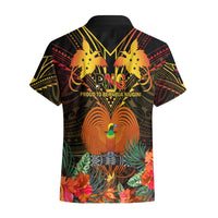 Papua New Guinea Southern Highlands Province Hawaiian Shirt Papua Niugini Coat Of Arms With Flag Style LT14 - Polynesian Pride