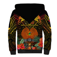 Papua New Guinea Southern Highlands Province Sherpa Hoodie Papua Niugini Coat Of Arms With Flag Style LT14 - Polynesian Pride