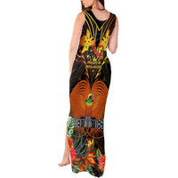Papua New Guinea Manus Province Tank Maxi Dress Papua Niugini Coat Of Arms With Flag Style LT14 - Polynesian Pride