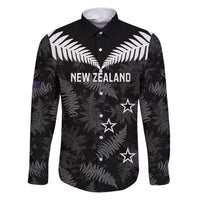 Custom New Zealand Silver Fern Football Family Matching Puletasi and Hawaiian Shirt Go Aotearoa Grunge Black - Polynesian Pride