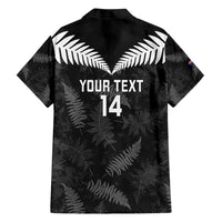 Custom New Zealand Silver Fern Football Hawaiian Shirt Go Aotearoa Grunge Black - Polynesian Pride