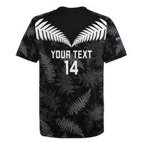 Custom New Zealand Silver Fern Football Rugby Jersey Go Aotearoa Grunge Black - Polynesian Pride