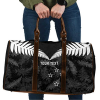 Custom New Zealand Silver Fern Football Travel Bag Go Aotearoa Grunge Black - Polynesian Pride