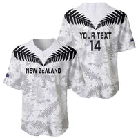 Custom New Zealand Silver Fern Football Baseball Jersey Go Aotearoa Grunge White - Polynesian Pride