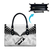 Custom New Zealand Silver Fern Football Leather Bag Go Aotearoa Grunge White - Polynesian Pride