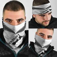 Custom New Zealand Silver Fern Football Neck Gaiter Go Aotearoa Grunge White - Polynesian Pride