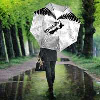 Custom New Zealand Silver Fern Football Umbrella Go Aotearoa Grunge White - Polynesian Pride