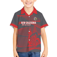 Custom New Caledonia Football Family Matching Tank Maxi Dress and Hawaiian Shirt Allez Les Cagous Grey Version - Polynesian Pride