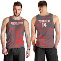 Custom New Caledonia Football Men Tank Top Allez Les Cagous Grey Version - Polynesian Pride