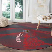Custom New Caledonia Football Round Carpet Allez Les Cagous Grey Version LT14 - Polynesian Pride
