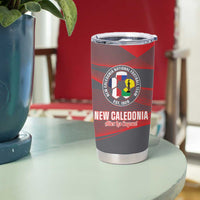 Custom New Caledonia Football Tumbler Cup Allez Les Cagous Grey Version - Polynesian Pride