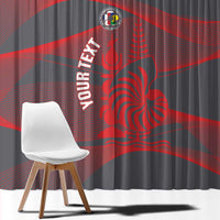Custom New Caledonia Football Window Curtain Allez Les Cagous Grey Version - Polynesian Pride
