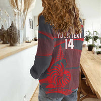 Custom New Caledonia Football Women Casual Shirt Allez Les Cagous Grey Version - Polynesian Pride