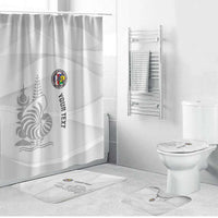 Custom New Caledonia Football Bathroom Set Allez Les Cagous White Version - Polynesian Pride