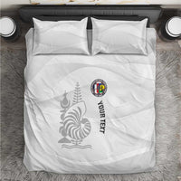 Custom New Caledonia Football Bedding Set Allez Les Cagous White Version - Polynesian Pride