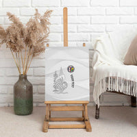 Custom New Caledonia Football Canvas Wall Art Allez Les Cagous White Version - Polynesian Pride