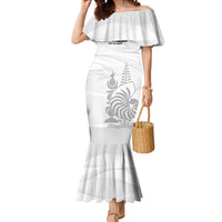 Custom New Caledonia Football Mermaid Dress Allez Les Cagous White Version - Polynesian Pride