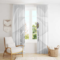 Custom New Caledonia Football Window Curtain Allez Les Cagous White Version - Polynesian Pride