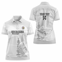 Custom New Caledonia Football Women Polo Shirt Allez Les Cagous White Version - Polynesian Pride