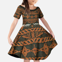 Bula Fiji Tapa Family Matching Long Sleeve Bodycon Dress and Hawaiian Shirt Fijian Masi Vintage Vibes - Polynesian Pride